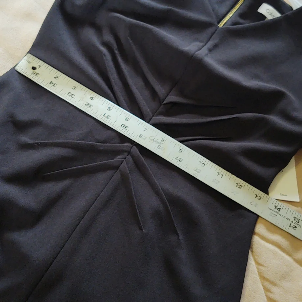 Calvin Klein Fit & Flare Sheath Dress Black 2 - Picture 12 of 15